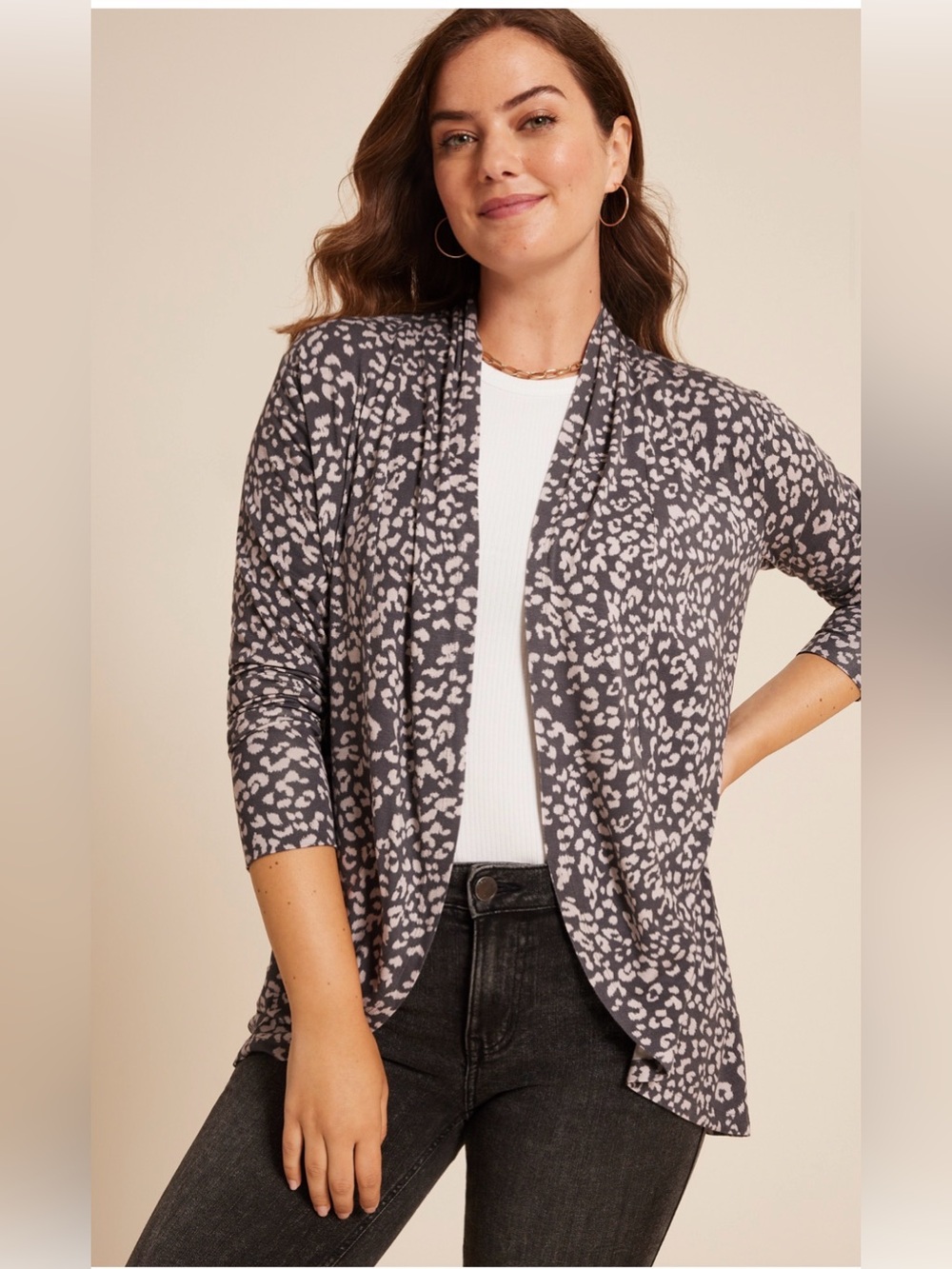 Maurices gray and White Patterned Jacket